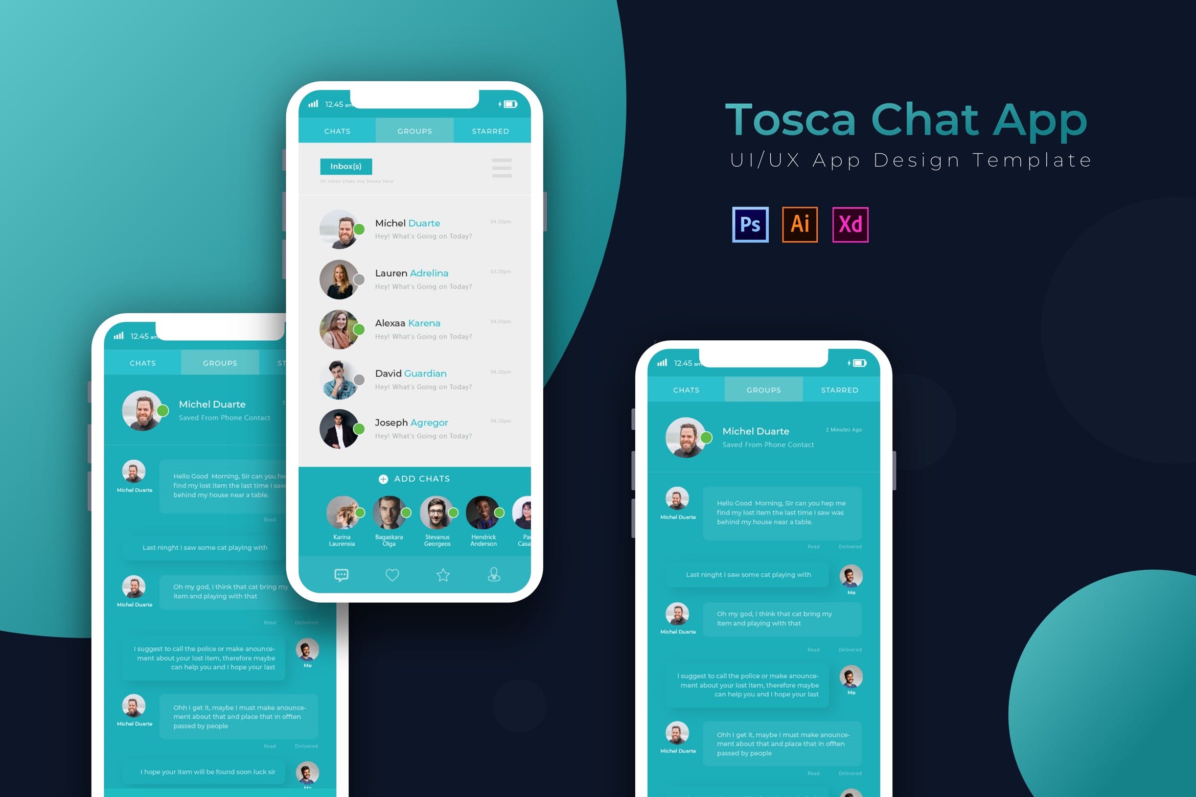 社交即时聊天应用UI界面设计素材库精选模板 Chating | App Template插图
