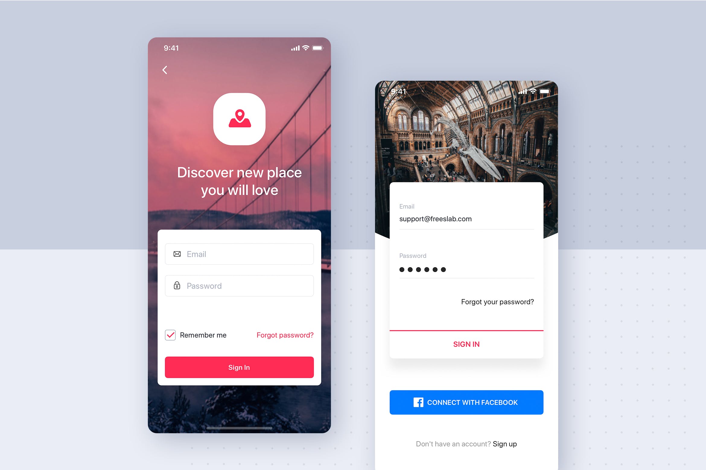 APP登录表单UI用户界面设计素材库精选模板v1 Login Forms UI Mobile Template插图