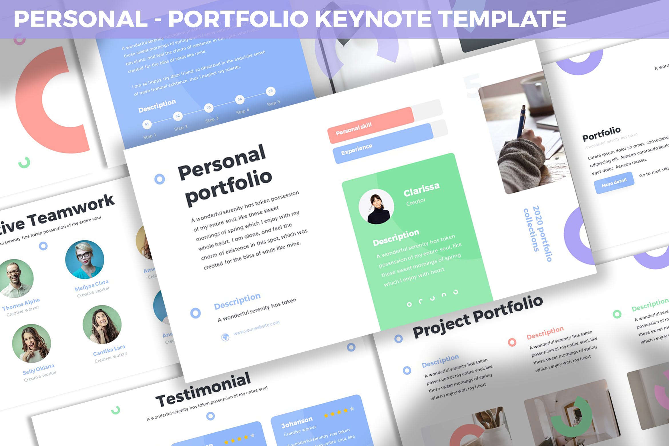 项目融资方案报告素材库精选Keynote模板模板 Personal – Portfolio Keynote Template插图