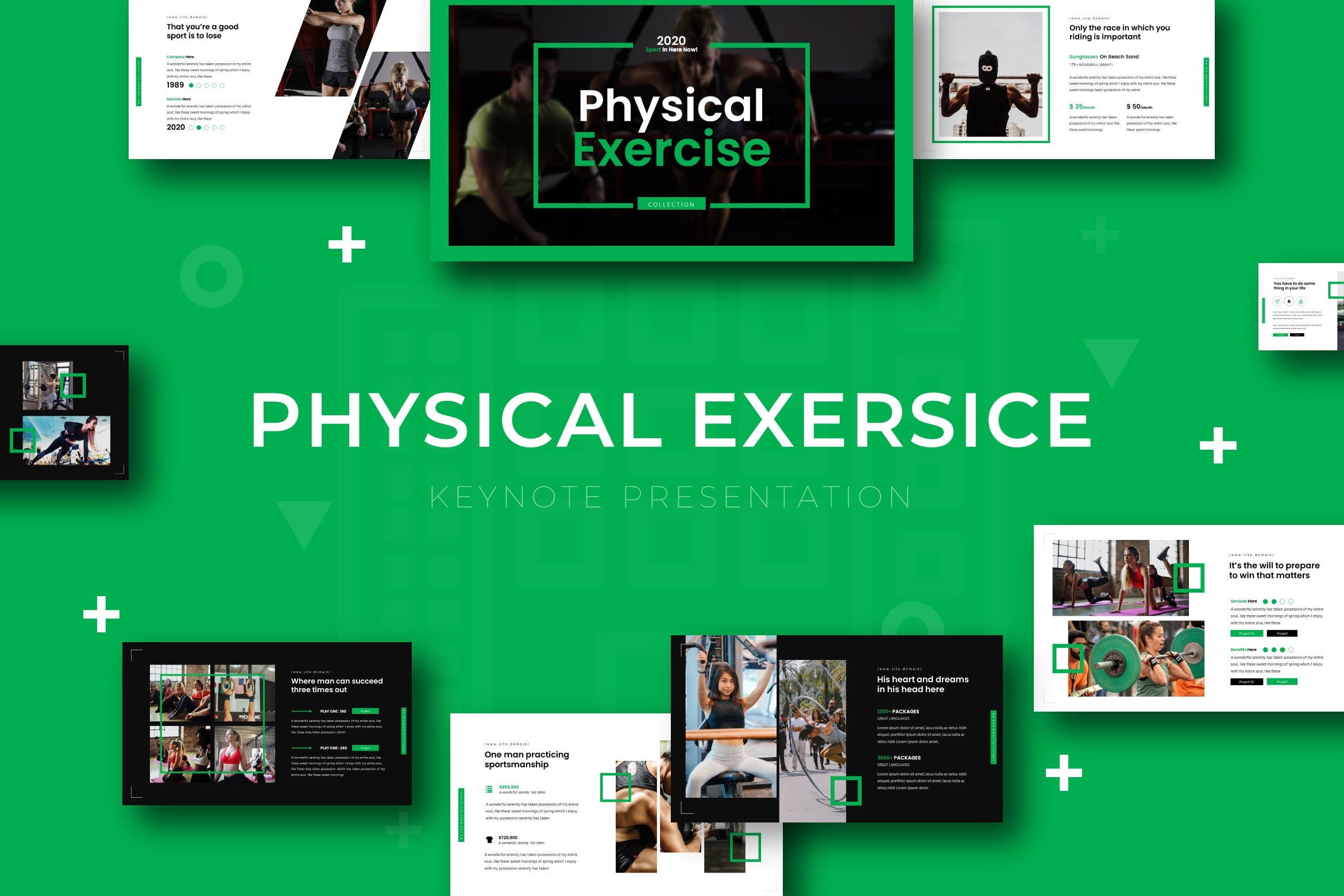 健身运动主题素材库精选Keynote模板模板 Physical – Keynote Template插图