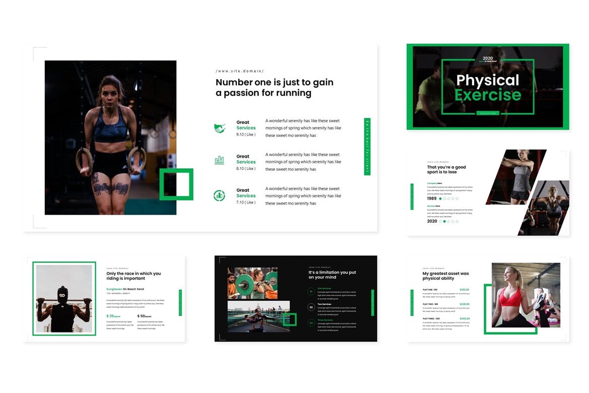 健身运动主题素材库精选Keynote模板模板 Physical – Keynote Template插图(1)