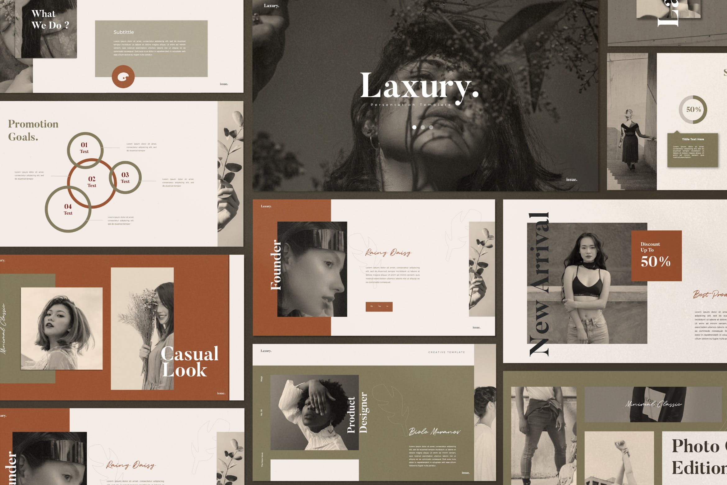时尚主题创意Lookbook风格素材库精选Keynote模板模板 LAXURY – Lookbook Fashion Keynote Creative插图