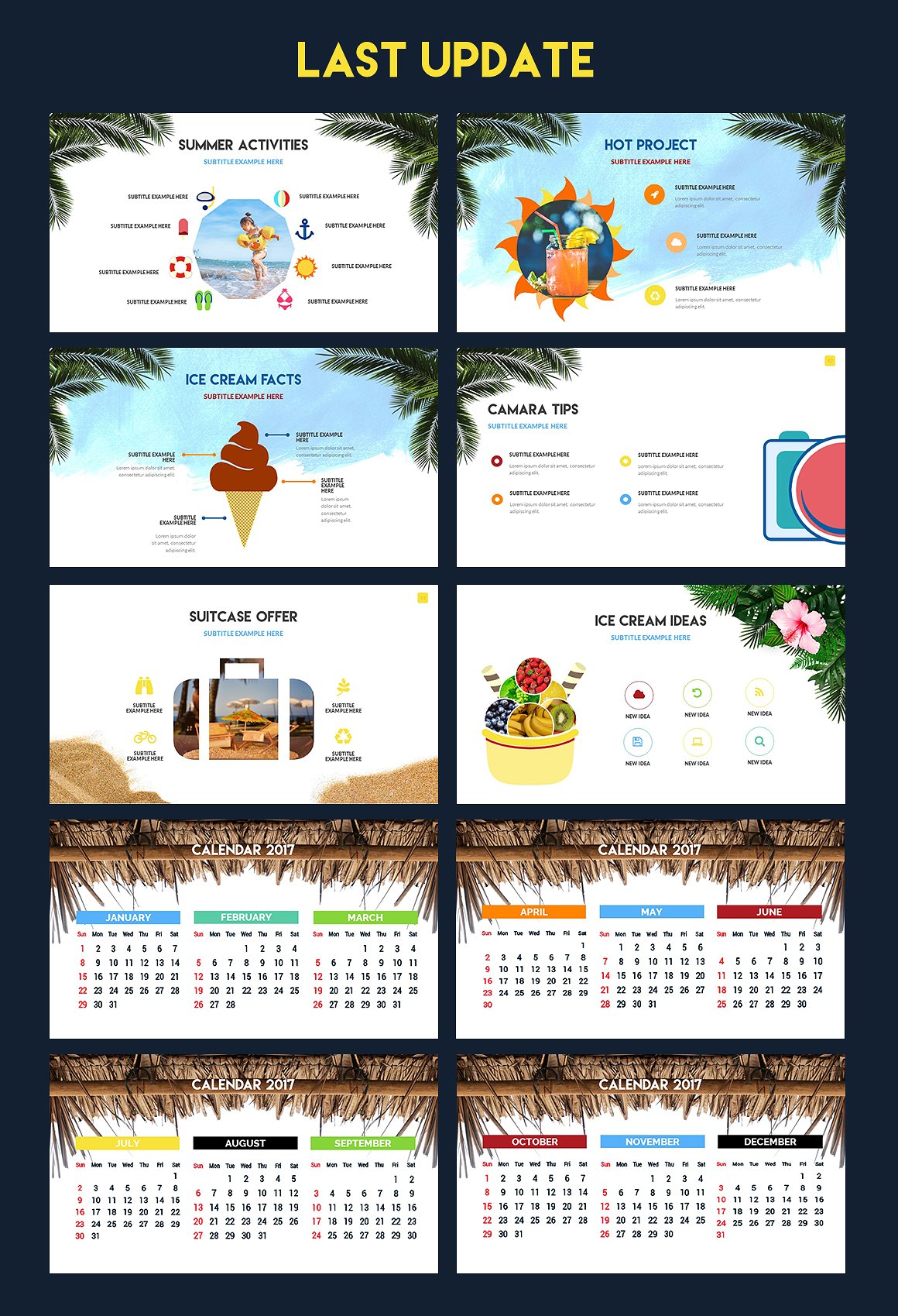素材库下午茶：夏季鲜花主题的PPT&海报模版套装下载[PPTX,PSD]插图(2)
