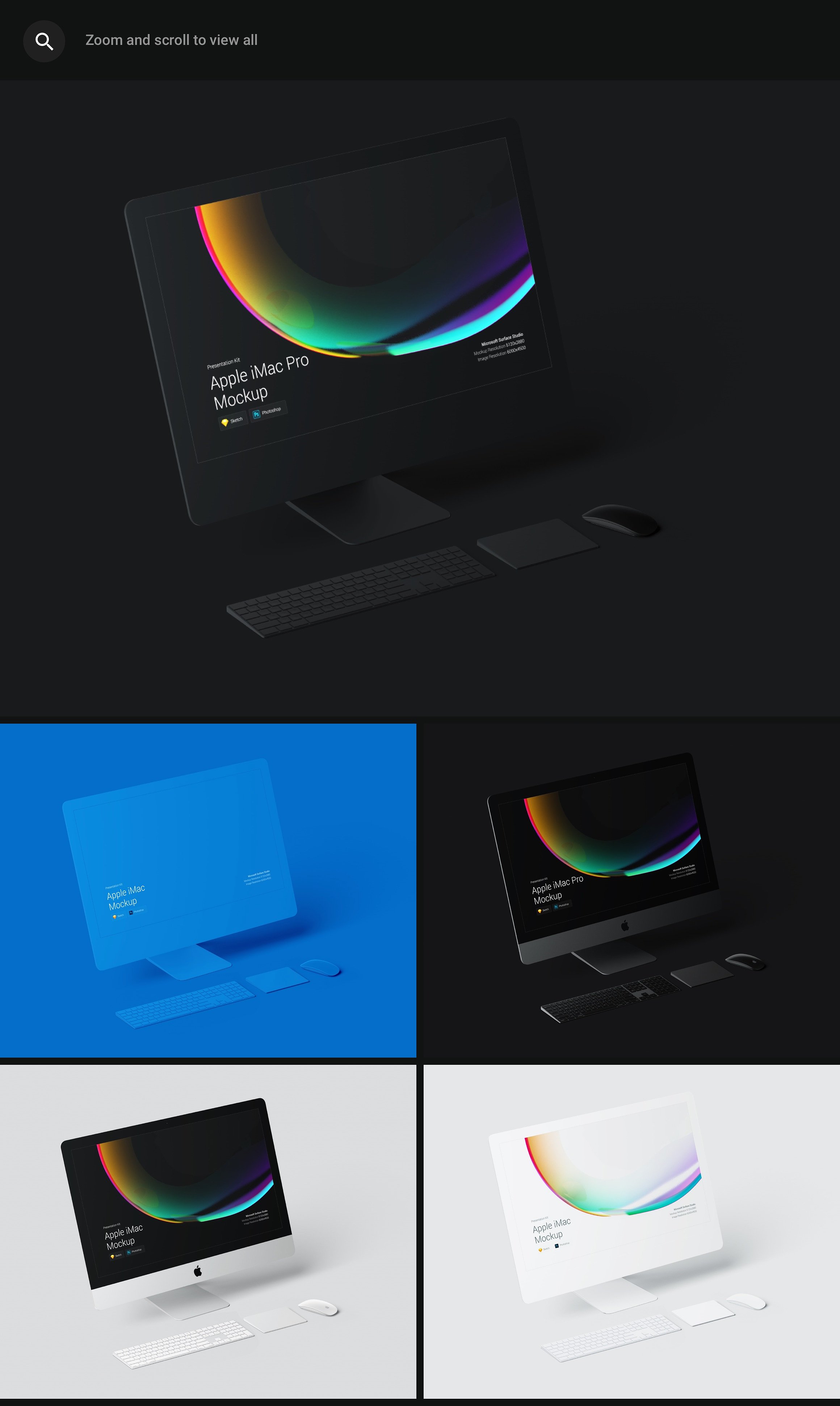 精美多彩全新iMac Pro，iMac展示模型Mockups样机下载插图(6)