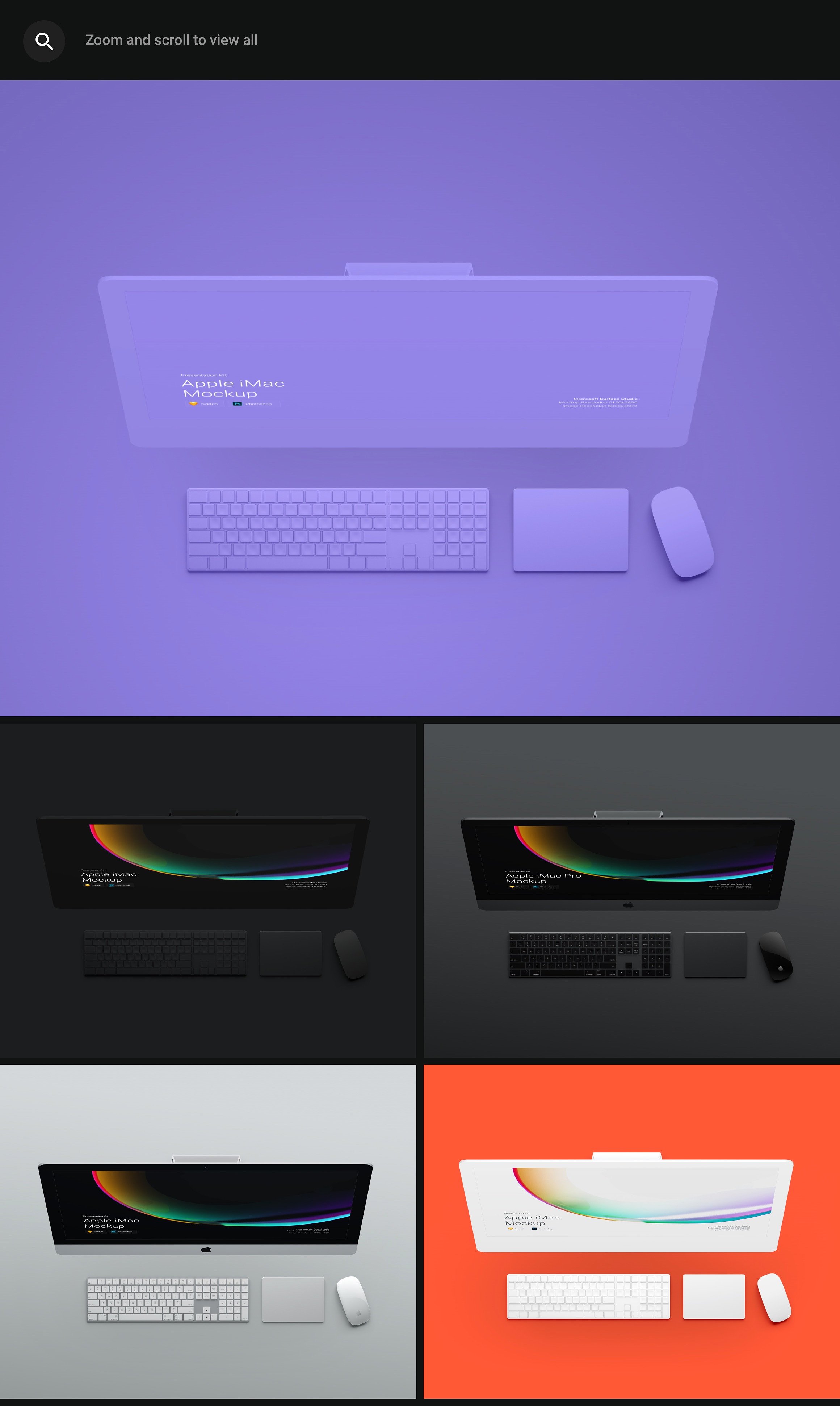 精美多彩全新iMac Pro，iMac展示模型Mockups样机下载插图(7)