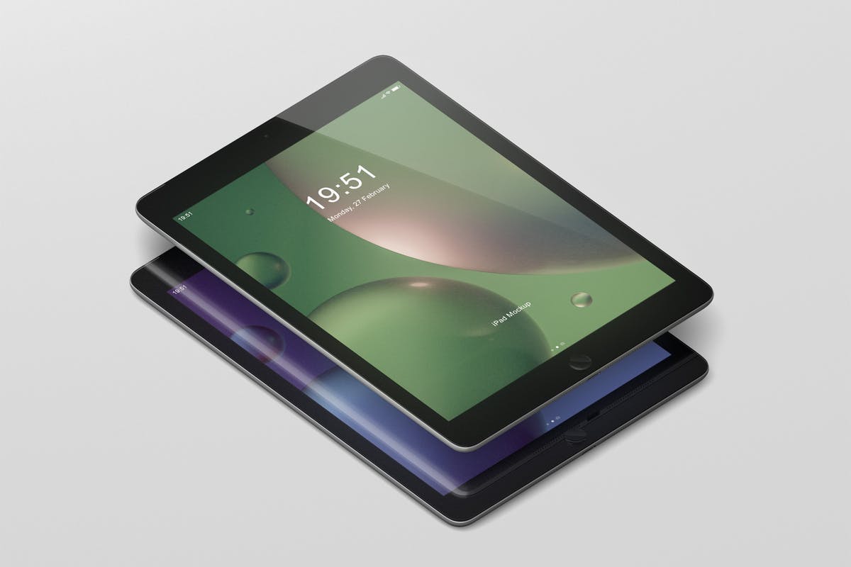 iPad平板电脑屏幕设备样机 Tablet Screen Mockup插图