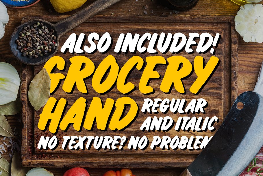 经典招牌写作手写脚本字体 Grocery Brush & Hand (PLUS Extras)插图(1)
