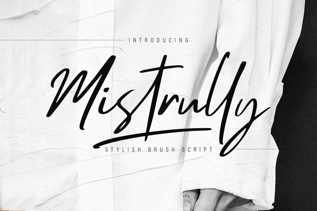 时尚手写英文签名字体 Mistrully Brush Script插图