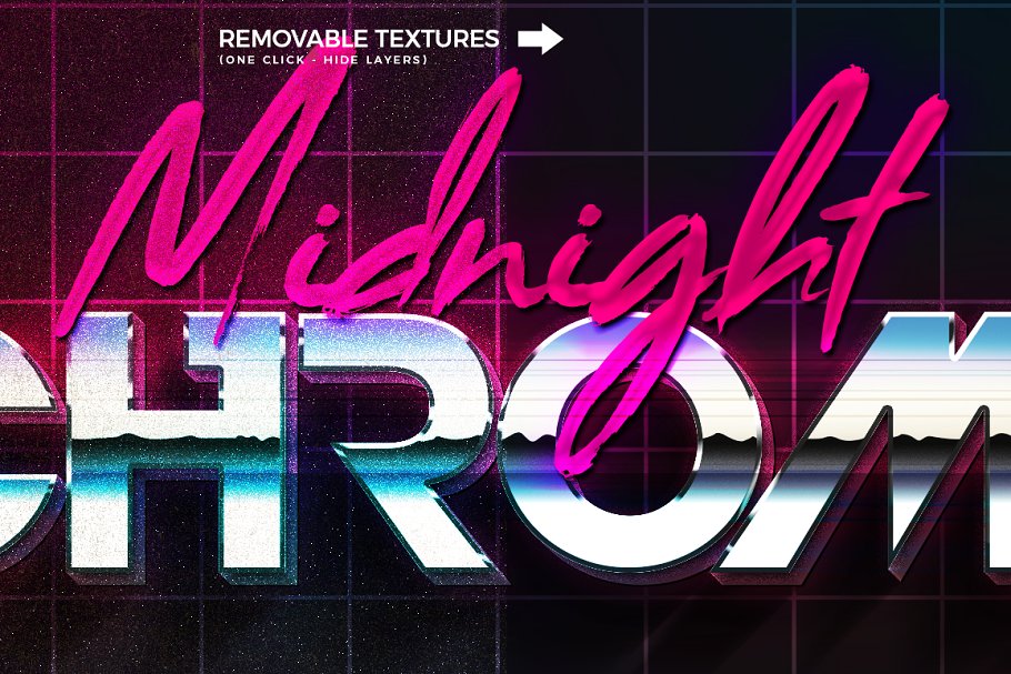 80s年代风格文本风格图层样式 80s Text Effects Minibundle插图(4)