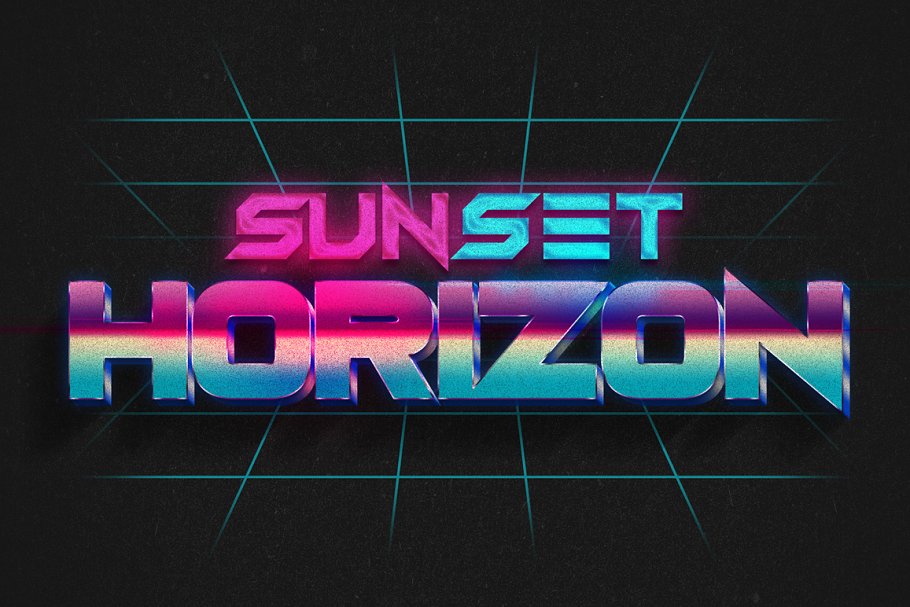 80s年代风格文本风格图层样式 80s Text Effects Minibundle插图(6)