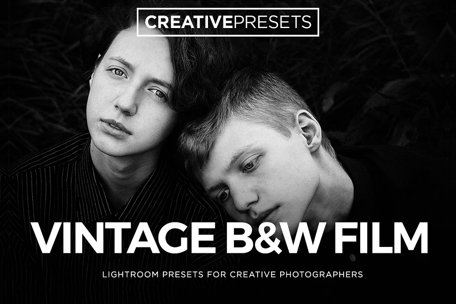 复古怀旧风格黑白照片调色滤镜LR预设 Vintage B&W Film Lightroom Presets插图