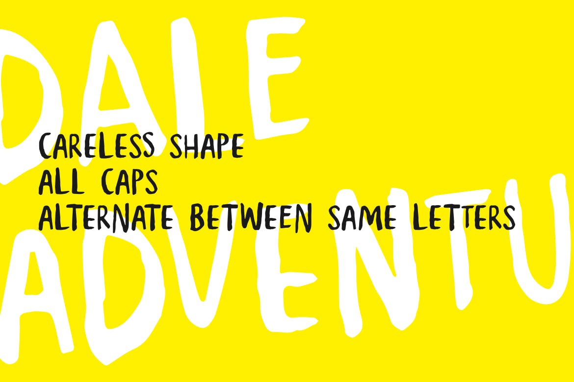 个性不规则笔画英文无衬线字体素材库精选 Dale Adventure – Exploration Font插图(2)