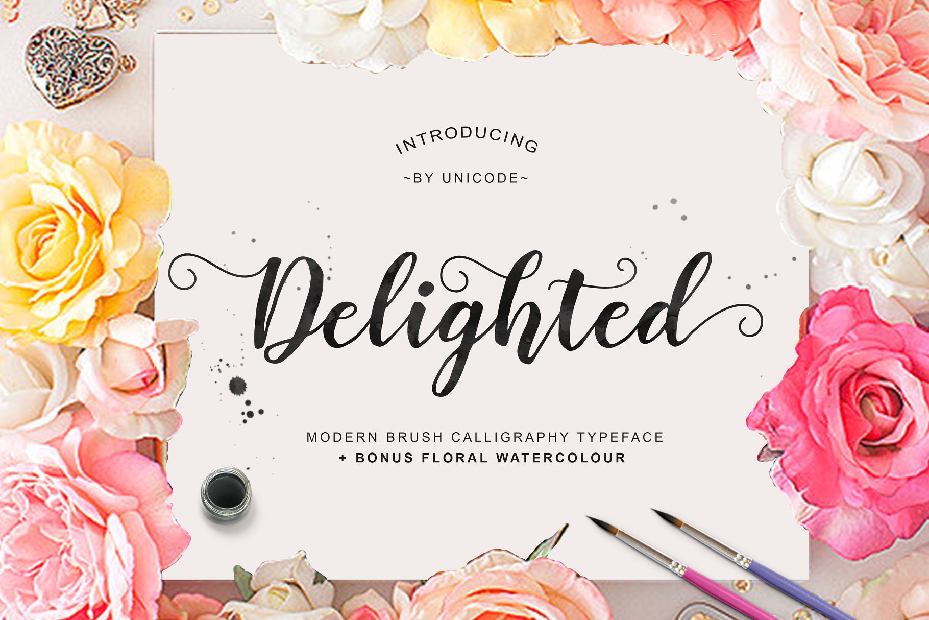 飘逸艺术英文字体 Delighted Script插图