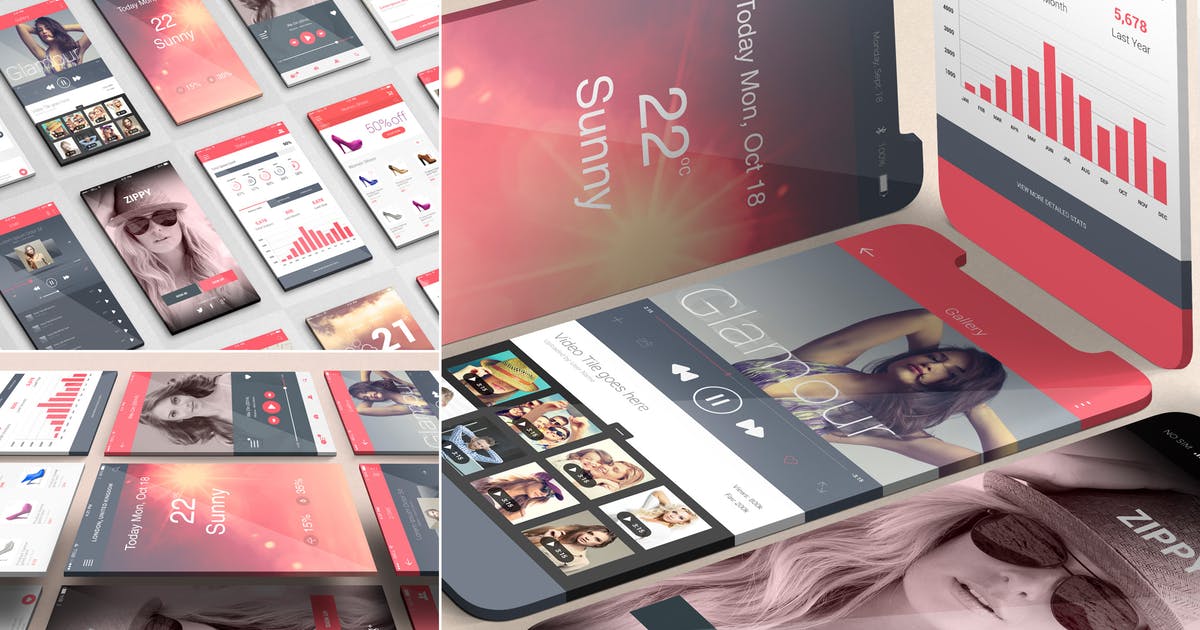 iOS应用程序设计效果图演示样机 iOS App Presentation Mockups插图