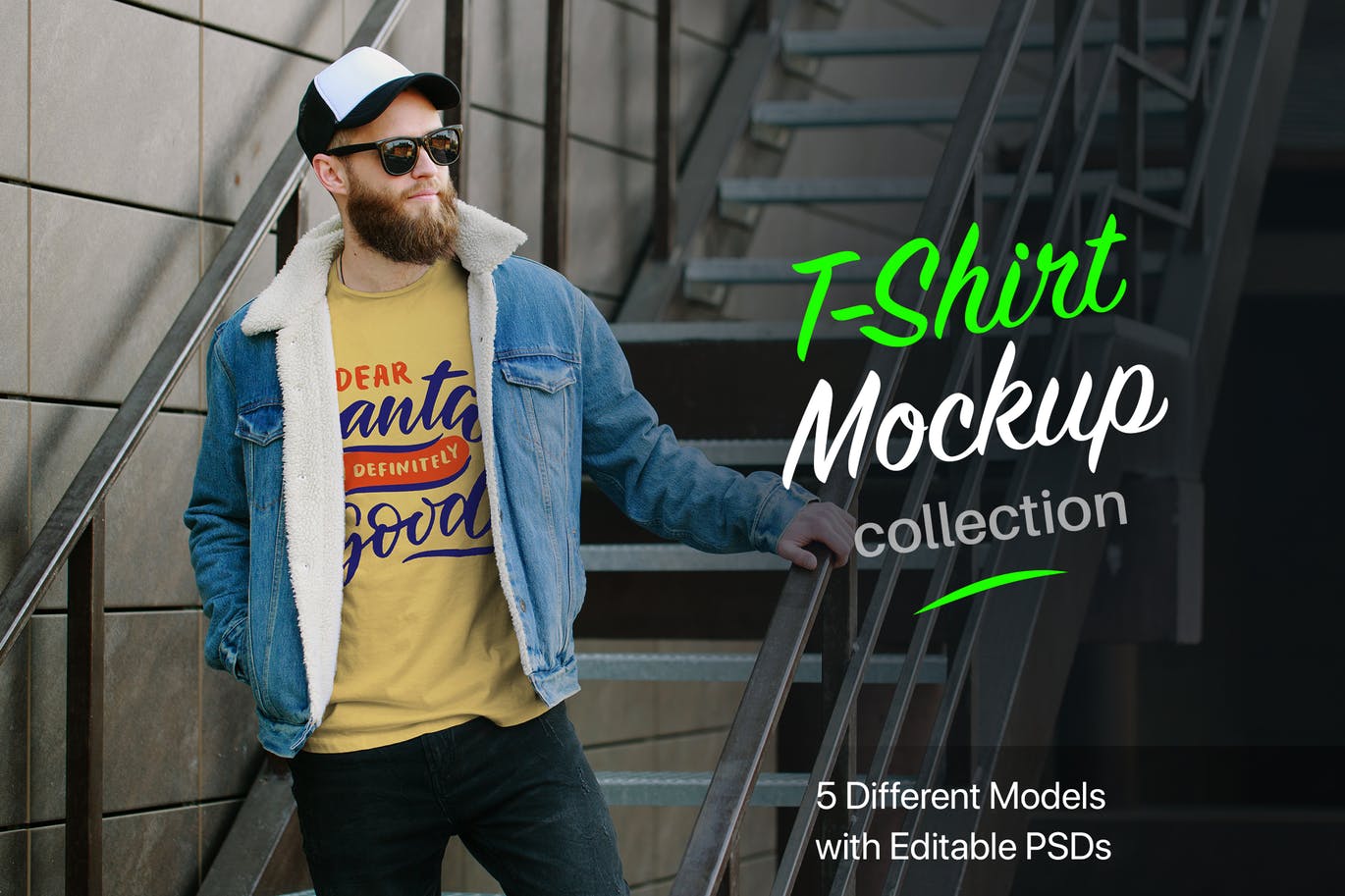 冬季T恤服装设计效果图样机素材库精选合集 Winter T-Shirt Mockup Collection插图