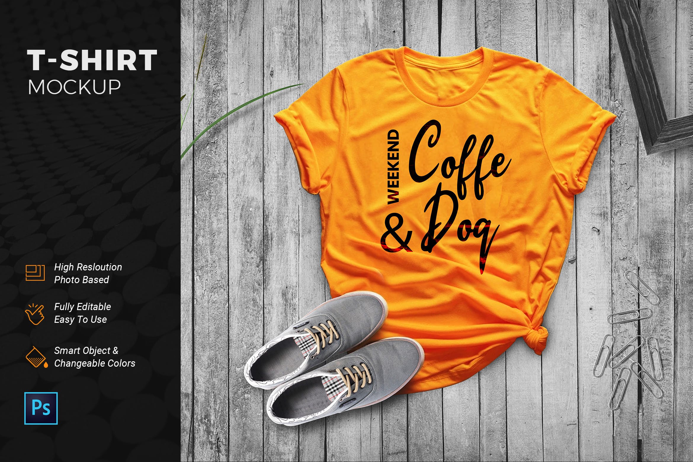 T恤创意摆拍效果图样机素材库精选模板 TShirt Mockup插图