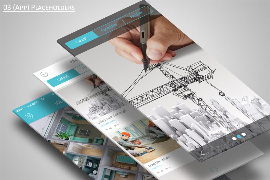 手机APP应用界面设计展示样机模板 Mobile Application Showcase Mockup插图(1)