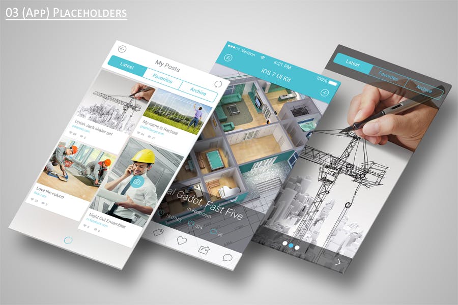 手机APP应用界面设计展示样机模板 Mobile Application Showcase Mockup插图(5)