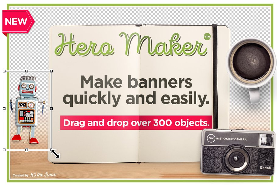 巨无霸场景设计素材包 Hero Maker Mockup Scene Creator插图