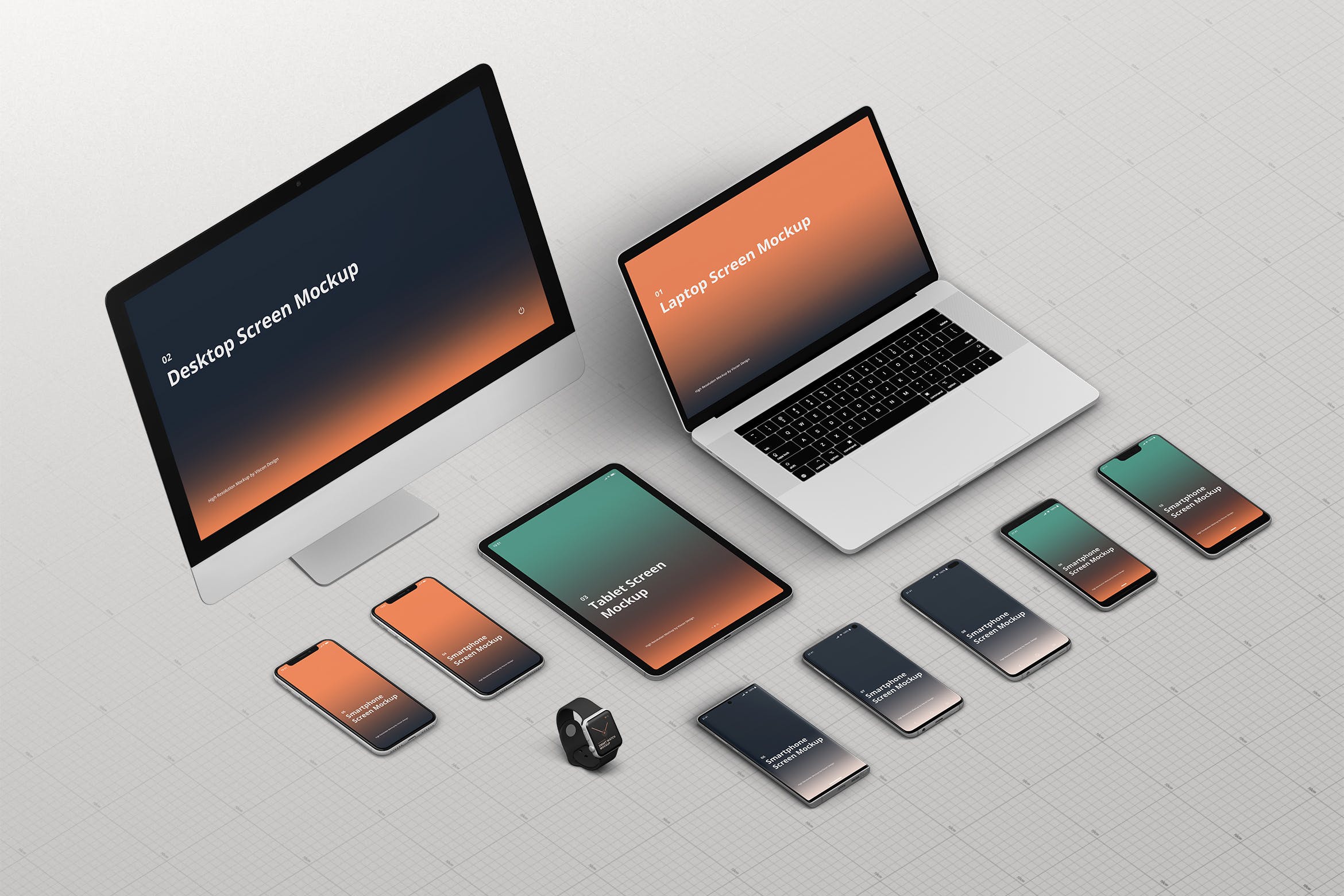响应式设计作品效果预览智能设备素材库精选样机合集 Multi Device Screen Mockup Creator插图