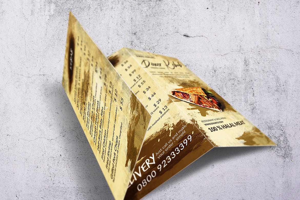 土耳其烤肉菜单设计模板 Doner Kebab Vintage Food Menu Bundle插图(7)