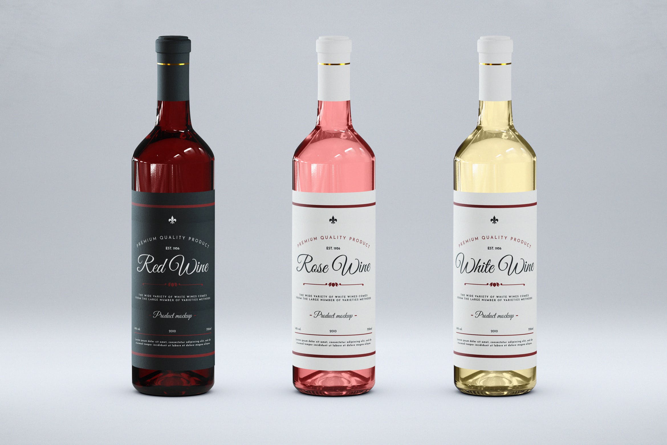 白酒洋酒酒瓶外观设计样机模板 Wine Bottle Mock-Up插图