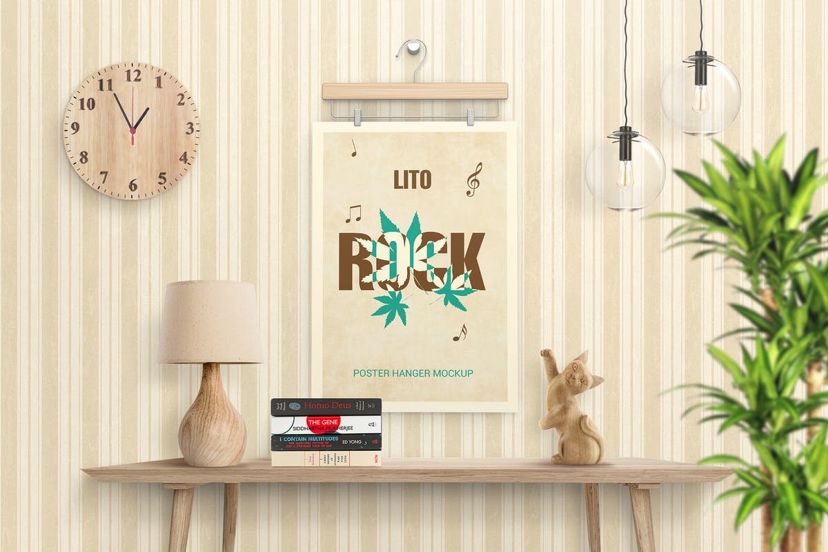 墙挂海报广告展示样机 Poster Hanger Mockups插图