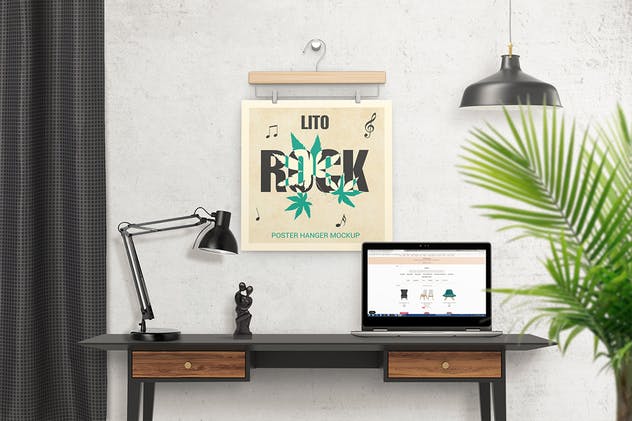 墙挂海报广告展示样机 Poster Hanger Mockups插图(1)