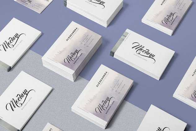 5款企业名片设计等距俯视图样机模板 5 Business Card Mock-Ups插图(5)