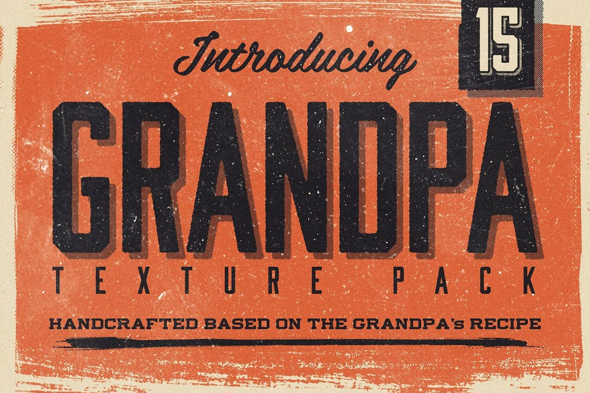 15款复古手工制作风格油墨肌理纹理 15 Grandpa’s Texture插图