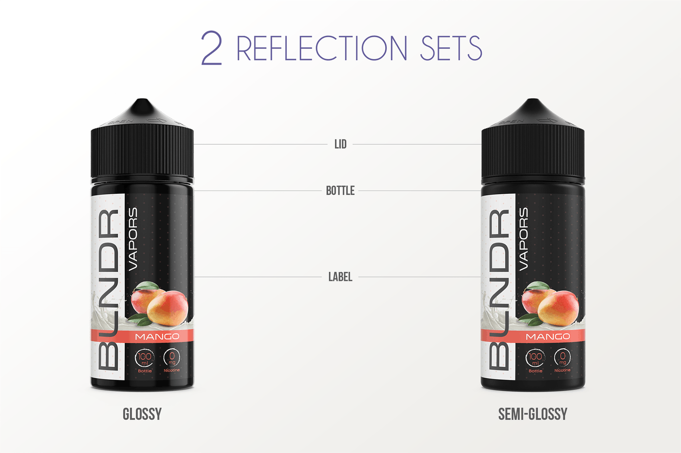 果味型电子烟烟油瓶外观设计模板 eLiquid Bottle Mockup v 100ml-B插图(3)