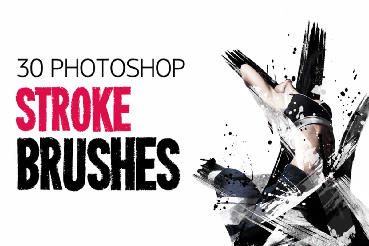 30款绘画画笔图案PS笔刷 30 Stroke Brushes插图