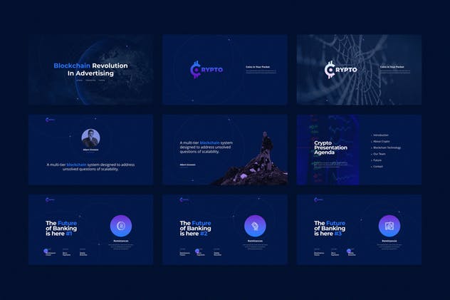 比特币加密货币投资金融PPT幻灯片演示模板 CRYPTO Powerpoint Template插图(2)