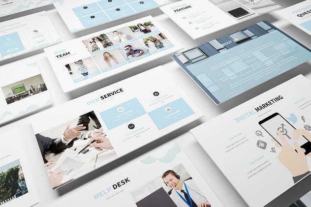云计算&SEO信息技术服务业务介绍PPT模板 Hosting and SEO Powerpoint Template插图(1)