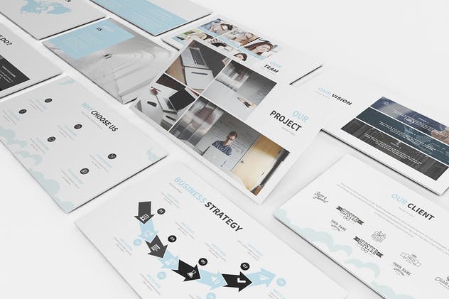 云计算&SEO信息技术服务业务介绍PPT模板 Hosting and SEO Powerpoint Template插图(2)