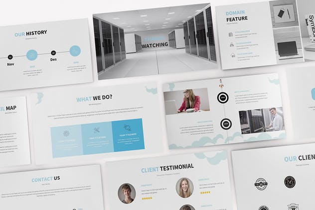 云计算&SEO信息技术服务业务介绍PPT模板 Hosting and SEO Powerpoint Template插图(6)