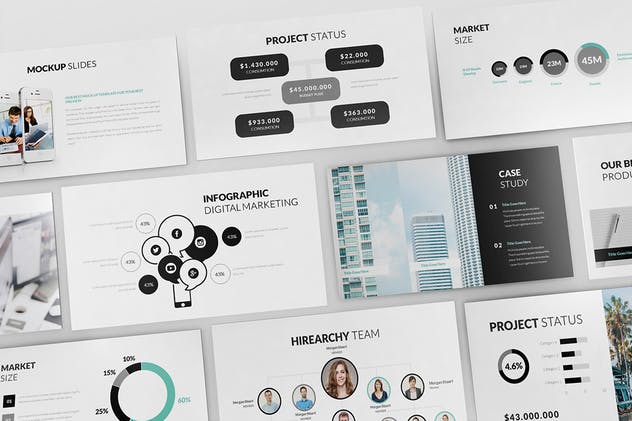 现代时尚简约风业务介绍PPT幻灯片模板素材 Pitch Deck Powerpoint Template插图(4)