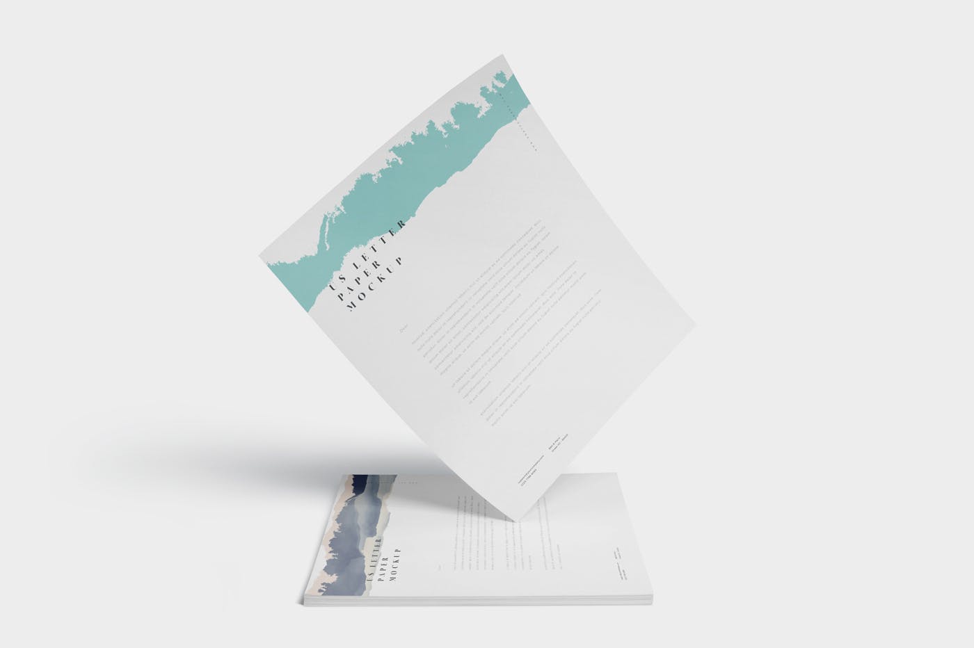 美国尺寸规格信纸设计样机模板 5 US Letter Paper Mockups插图(4)