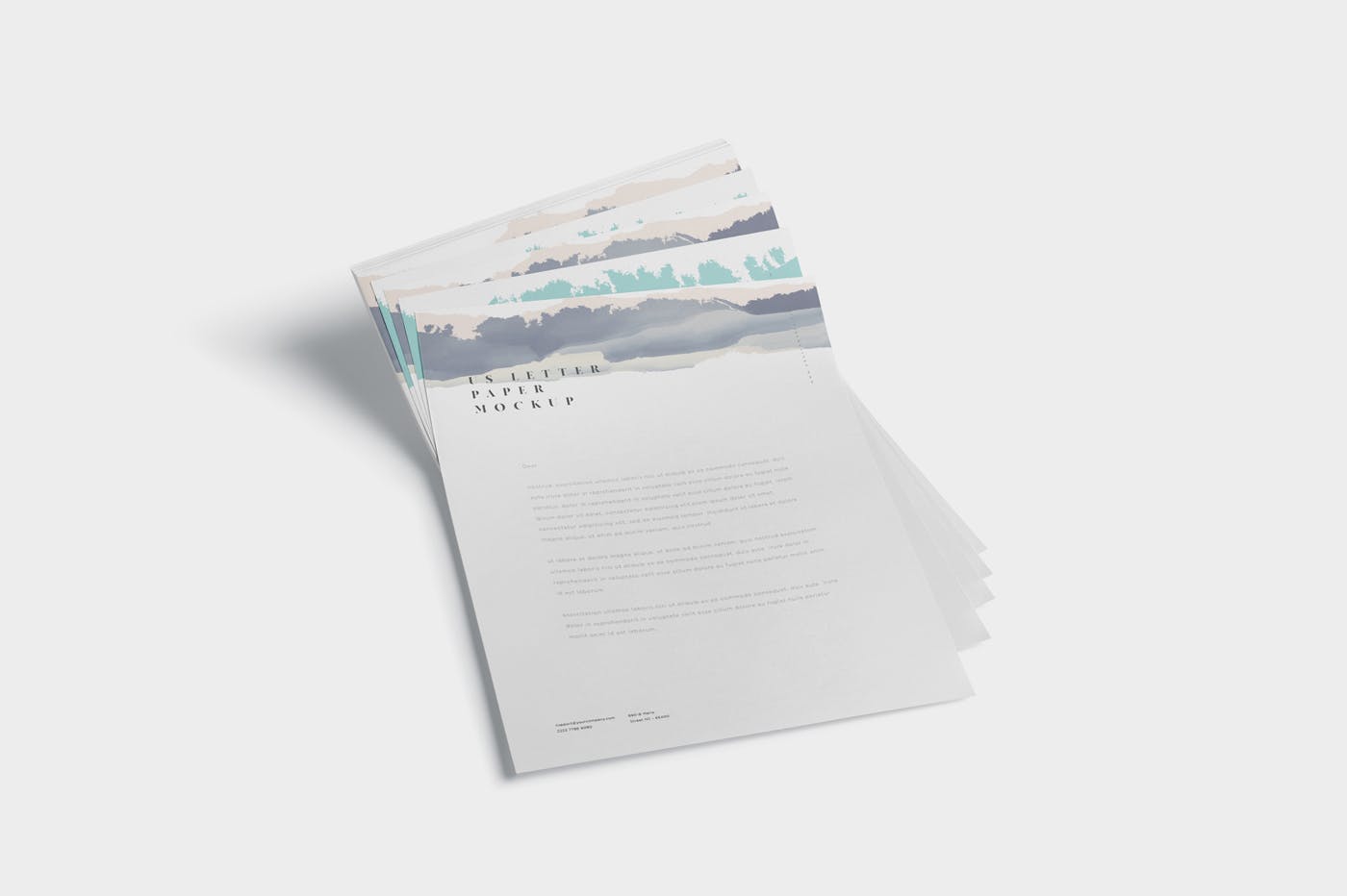 美国尺寸规格信纸设计样机模板 5 US Letter Paper Mockups插图(5)