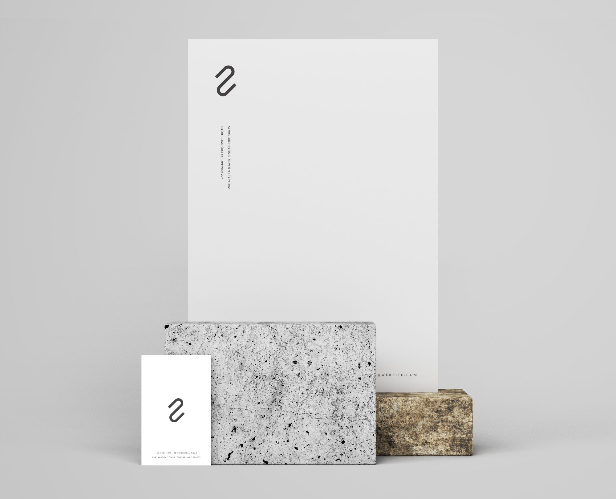 信封设计&企业名片设计效果图样机 Letterhead and Business Card Branding Mockup插图