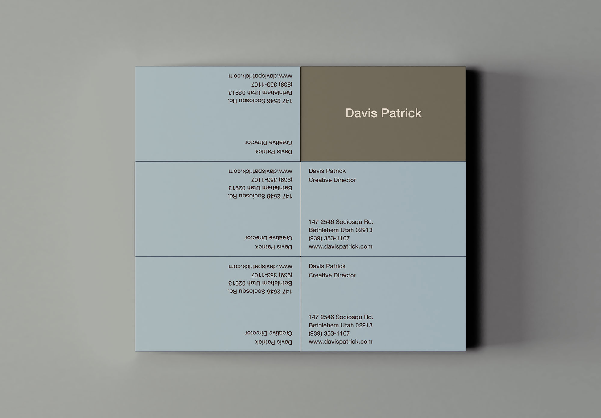 企业名片印刷排版设计网格效果图素材库精选 6 Business Cards Mockup插图