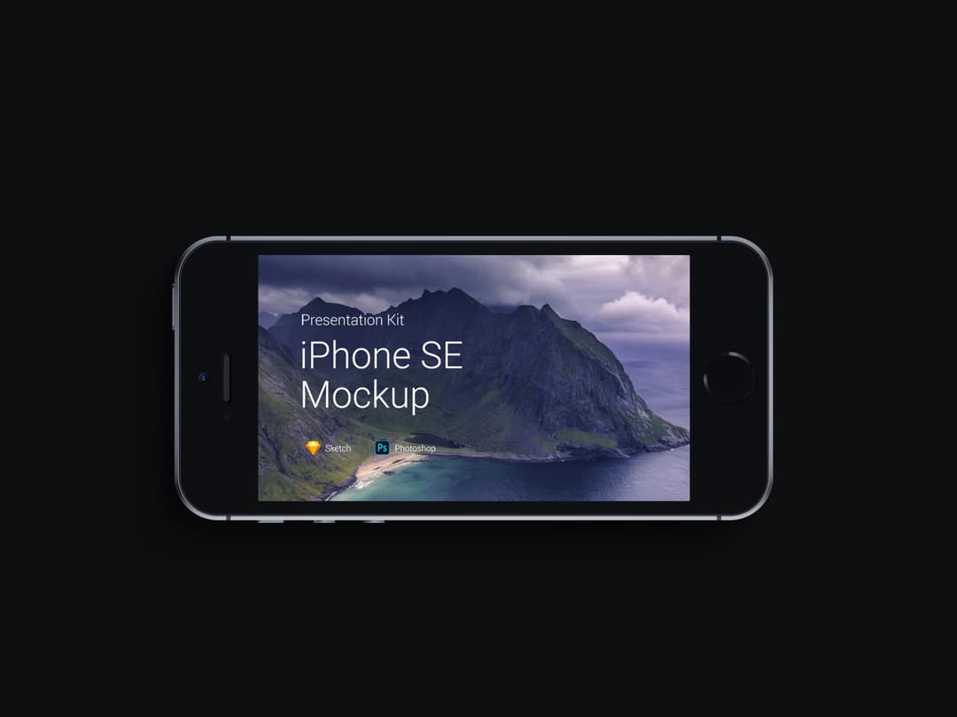 超级主流桌面&移动设备样机系列：iPhone SE 智能手机样机 [兼容PS,Sketch;共3.13GB]插图(3)