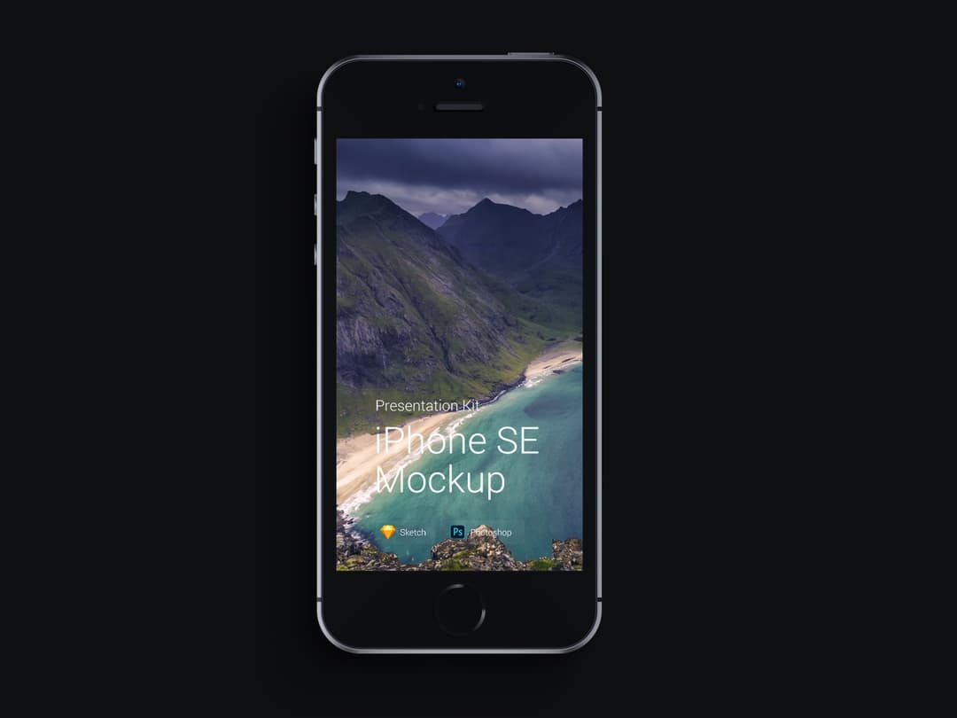 超级主流桌面&移动设备样机系列：iPhone SE 智能手机样机 [兼容PS,Sketch;共3.13GB]插图(4)