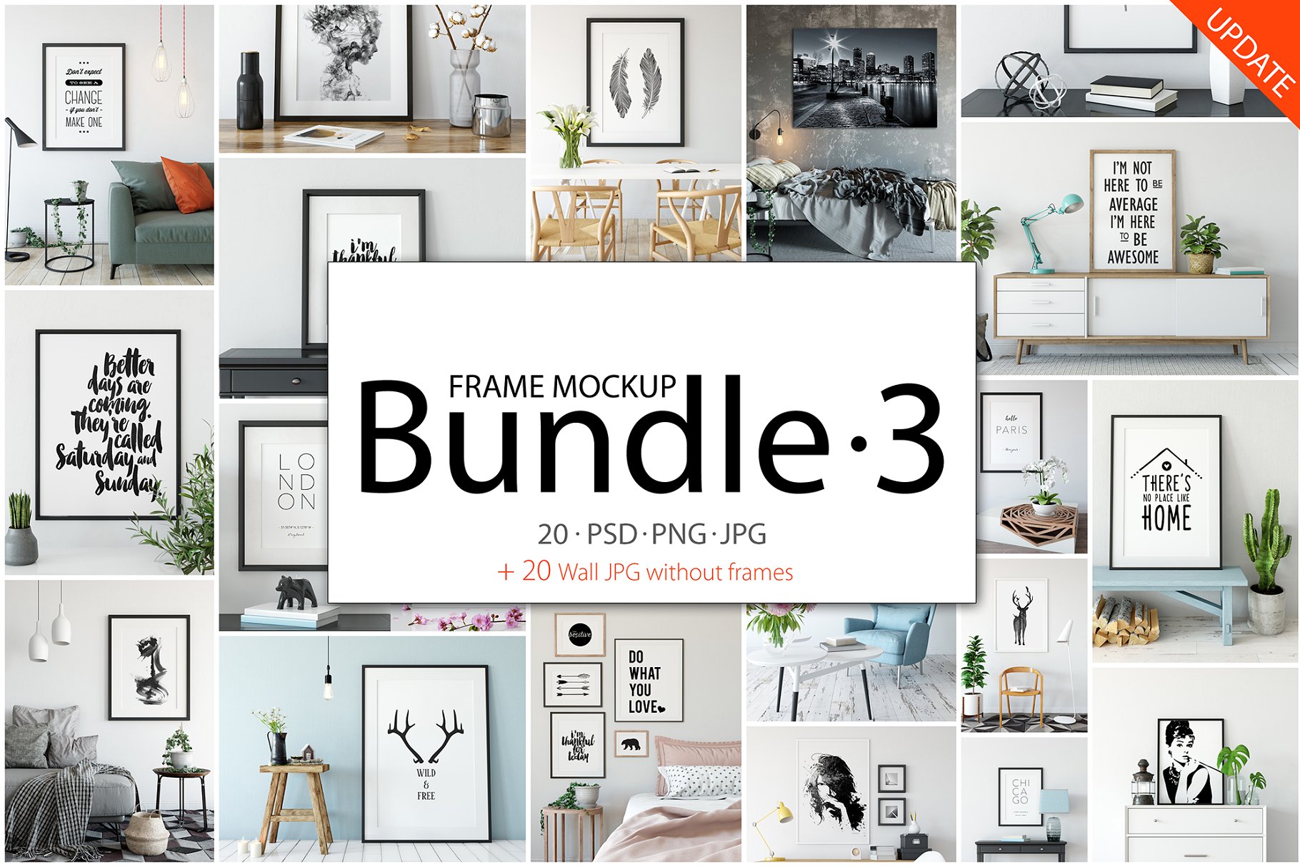 超级现代相框样机组合 Interior Frame Mockup Bundle Vol 3 [2.65GB]插图