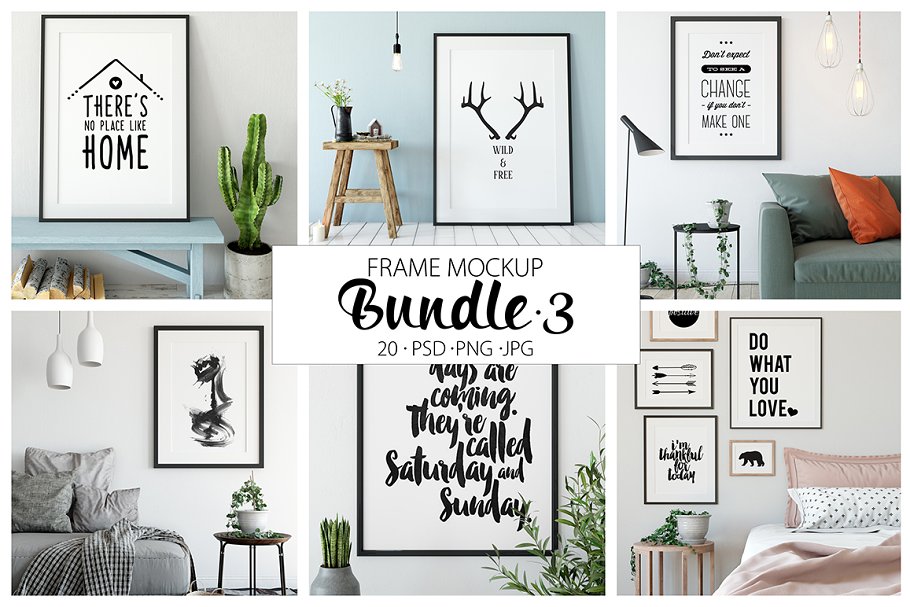 超级现代相框样机组合 Interior Frame Mockup Bundle Vol 3 [2.65GB]插图(1)