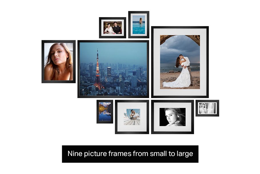 9款高分辨率相片相框样机 9 Picture Frame Mockups插图(1)