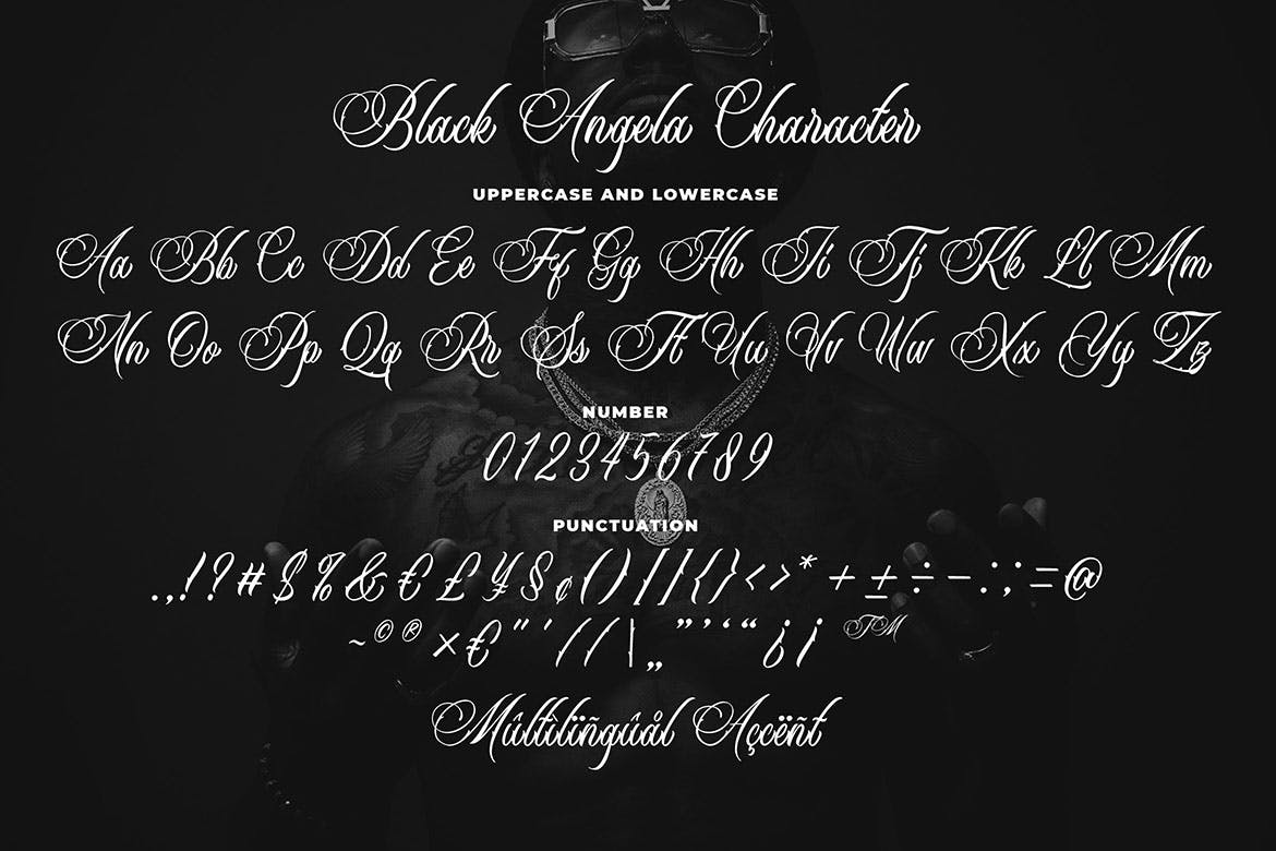 纹身艺术风格英文书法字体下载 Black Angela – Tattoo Font插图(5)