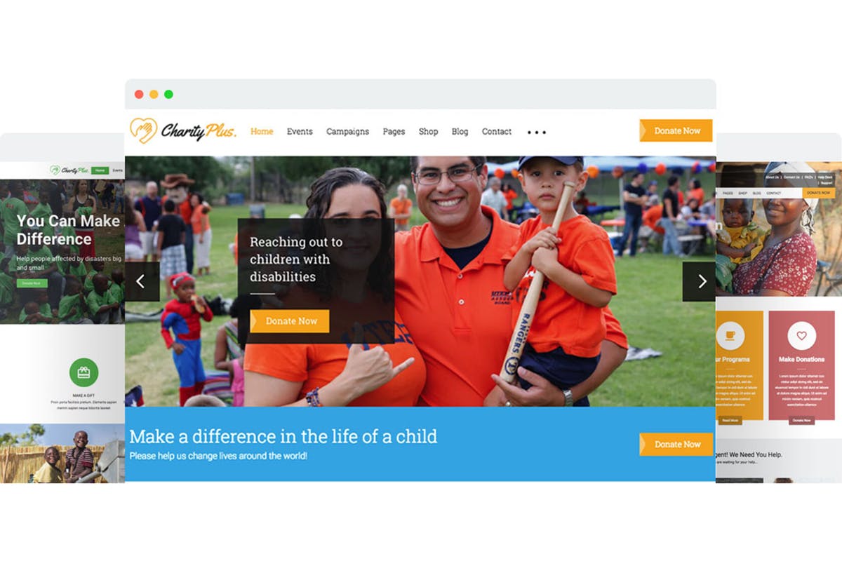 非营利慈善机构爱心组织网站设计模板素材库精选 CharityPlus – Multipurpose Nonprofit Charity插图