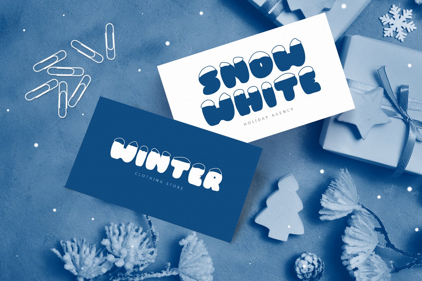 斯堪的纳维亚风格可爱积雪字体素材库精选 Frosty Joy Hand Drawn Display Font插图(1)