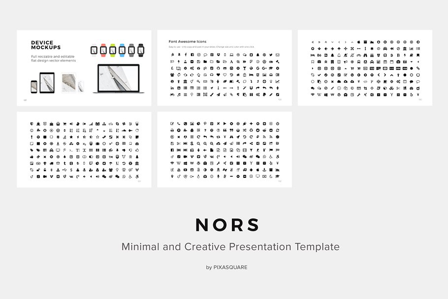 现代简约极简主义谷歌幻灯片模板 NORS Google Slides Template + Bonus插图(18)